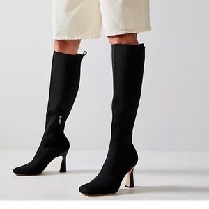 Circus by Sam Edelman Emelina Women's Sock Stretch Boots Black Knit Knee High